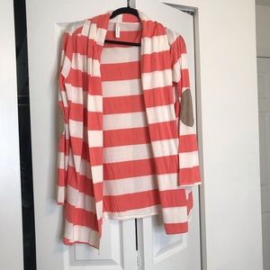 Orange/pink and white striped dress